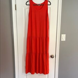 Elizabeth and James Sleeveless Tiered Maxi Dress in orange